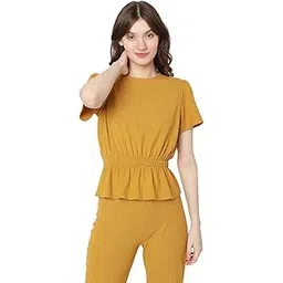 vero moda Women's Polyester Solid Regular Fit T-Shirt-picture-19