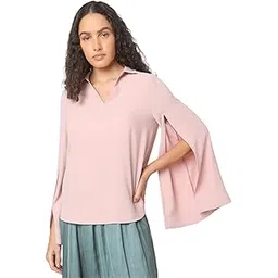 vero moda Women's Polyester Solid Regular Fit T-Shirt-picture-22