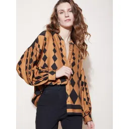 Vero Moda Yellow & Black Viscose Printed Shirt-picture-24