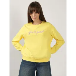 Vero Moda Yellow Cotton Regular Fit Sweatshirt-picture-41