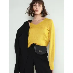 Vero Moda Yellow Self Design Pullover-picture-42