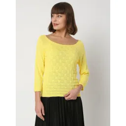 Vero Moda Yellow Self Design Pullover-picture-28