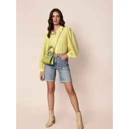 Vero Moda Yellow Self Design Shirt-picture-32