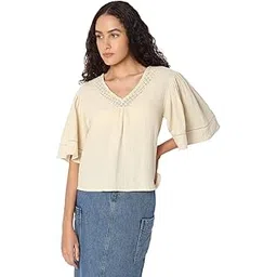 Women's Polyester Solid Regular Fit T-Shirt-image-5