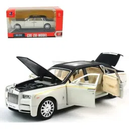 veryke Rolls Royce Phantom Metal car Toy Open Door with Light and sound toy (White)-picture-10