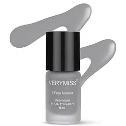 VERYMISS Premium Matte Finish Nail Polish | Smooth Application | Quick Drying | Ultra Long Lasting | Vegan | Paraben Free | Harmful Toxic Free | 6 Ml | 254 Cloudy Gray-picture-39
