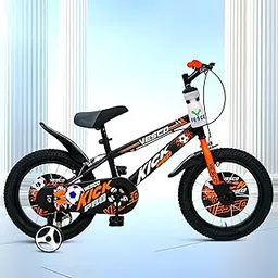 VESCO Kick Pro 16T Kids Cycle with Side Wheels | Rigid Suspension | 11 Inches Frame | Ideal for 4 to 6 Years Boys & Girls Kids Bike (Orange)-picture-21