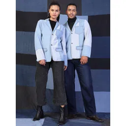 VESTIDO MODAS Unisex Pure Cotton Oversized Single Breasted Blazers-picture-14