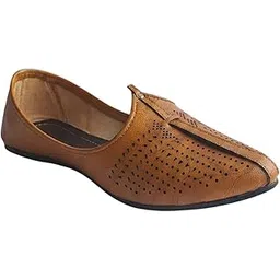 vestra aura Arrow Men's Ethnic Mojari Premium Handmade Traditional Footwear Laser Cuts-picture-41