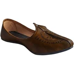 Vestra Aura Soleil Men's Ethnic Mojari Premium Handmade Traditional Footwear Laser Cuts-picture-56