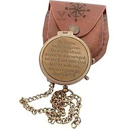 VETERIS Be Strong & Courageous Brass Compass | Engraved Religious Joshua 1:9 Quote Birthday Gift, Baptism Confirmation Gifts idea for Boy Girl Men Women (Be Strong & Courageous)-picture-24