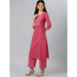 Vetrokart Girls Bandhani Printed Regular Kurta with Trousers-picture-31