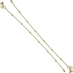 vfj vighnaharta fashion jewellery Traditional Gold Plated Anklets Payal Pair for Women Girls [VFJ1036PYL-GOLD]-picture-13