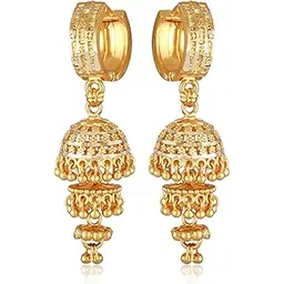 vfj vighnaharta fashion jewellery Vighnaharta Shimmering Charming Clip On Jhumki Earring for Women and Girls[VFJ2673ERG] image 1