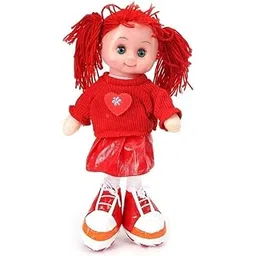 VGRASSP Beautiful Fluffy Smiling Wool Doll Toy for Girls with Lights and Music - Soft and Cute - 36 cms - Color As Per Stock-picture-14