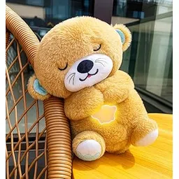 VGRASSP Teddy Bear Plush Toy for Kids with Simulated Breathing, Soft Glowing Nightlight & Soothing Music - Ultra-Soft Sleep Companion for Babies, Toddlers & Kids - Color As Per Stock-picture-25