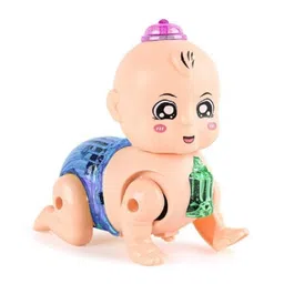 VGRASSP Crawling Baby Toy with Light and Music Battery Operated Luminous Dancing Manual Head Twist Walking Cute Adorable While Crawling - Unisex-picture-17