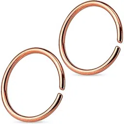 316L Stainless Steel No-Tarnish No-Rusting 8mm Rose Gold Plated Clip-On Non-Pierced Nose Ring For Women And Girls (NR0233) 1 Pair-image-15