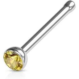 316L Stainless Steel No-Tarnish No-Rusting Light Colorado Golden Topaz Crystal 2.5mm Nose Pin Stud for Women and Girls (NR05002)-image-11