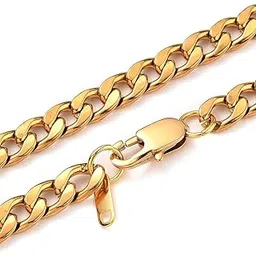 Gold Plated No-Tarnish No-Fading Stainless Steel 7mm Thickness Chunky Hip-Hop 30 inch Long Chain Necklace For Men And Women (NK1056) 1Pc-image-36