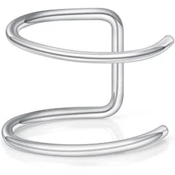 via mazzini 316L Stainless Steel No-Tarnish No-Rusting Double Closure No Piercing Nose Ring for Women-picture-32