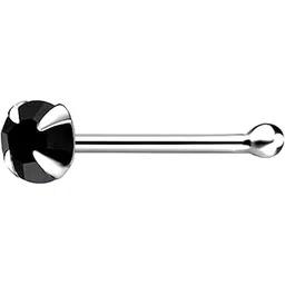 via mazzini 92.5-925 Sterling Silver 2.5mm Nose Pin Stud for Women and Girls (NR0196) 1 Pc-picture-25