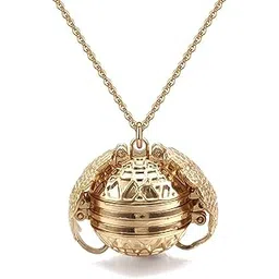 via mazzini Expandable Gold Plated Round Photo Memory Locket Pendant Necklace With Chain Valentine Birthday Anniversary Gift For Women And Girls (NK1048)-picture-27