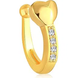 Viavstri's Gold Plated Heart Shaped CZ Stone Studded Nath Press For Women & Girls -VIVA1216NTH-Press-Gold-picture-26
