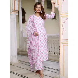 VIBE VISION Women Floral Printed Kurta with Palazzo & Dupatta-picture-41