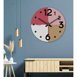 vibecrafts Pastel Mosaic Multicolour Wood & Mdf Wall Clock-picture-40