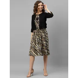 vibes by deebaco DEEBACO Multicoloured Print A-Line Midi Dress-picture-28