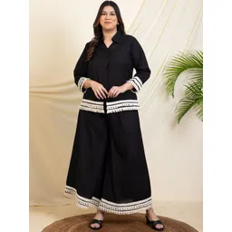 vibes by deebaco DEEBACOPlus Size Shirt WithShararaCo-Ord Set-picture-21