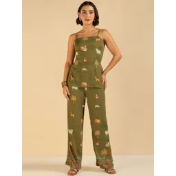 Vibes by Deebaco Fusion Animal Border Printed Top With Trouser-picture-27