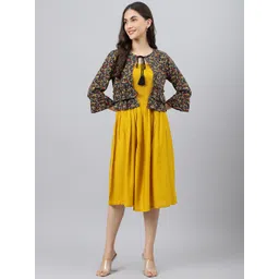 Vibes by Vibes by Deebaco Smocked Fit & Flare Dress With Shrug-picture-26