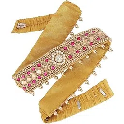 Vibha Maggam Aari Work Handmade Elastic Waist Hip Belt Kamarband Kamarpaata Odiyaanam For Women traditional vaddanam for wedding Sarees & Lehangas-picture-27