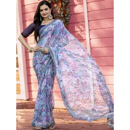 Vibhagyaa Abstract Printed Poly Chiffon Saree image 5