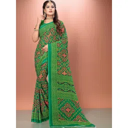 Vibhagyaa Bandhani Poly Georgette Saree-picture-0