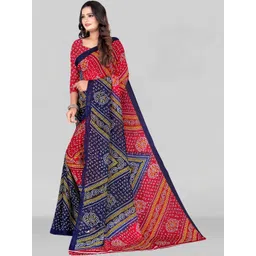 Vibhagyaa Bandhani Poly Georgette Saree image 3