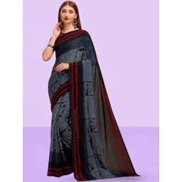 Vibhagyaa Ethnic Motifs Poly Chiffon Saree-picture-31