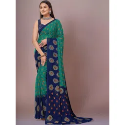 Vibhagyaa Ethnic Motifs Poly Georgette Saree-picture-41