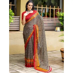 Vibhagyaa Ethnic Motifs Poly Georgette Saree-picture-40