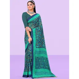 Vibhagyaa Floral Poly Chiffon Saree-picture-12