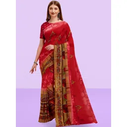 Vibhagyaa Floral Poly Chiffon Saree-picture-10