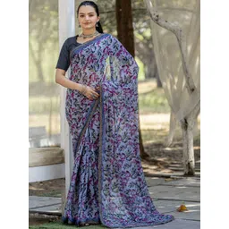 Vibhagyaa Floral Poly Chiffon Saree-picture-25