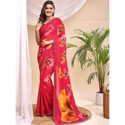 Vibhagyaa Floral Poly Chiffon Saree-picture-22