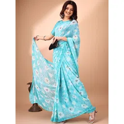 Vibhagyaa Floral Poly Chiffon Saree-picture-35
