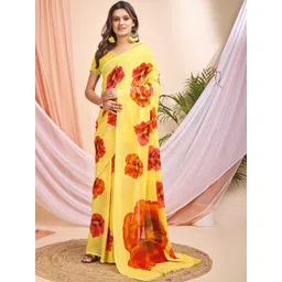 Vibhagyaa Floral Poly Chiffon Saree-picture-38