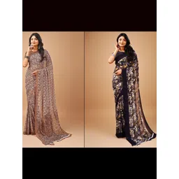 Vibhagyaa Floral Poly Chiffon Saree-picture-34