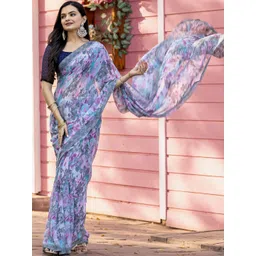 Vibhagyaa Floral Poly Chiffon Saree image 5