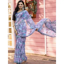 Vibhagyaa Floral Poly Chiffon Saree image 4